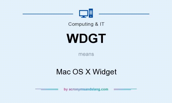 What does WDGT mean? It stands for Mac OS X Widget
