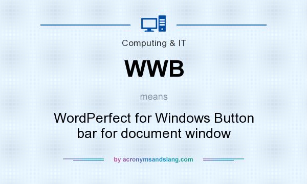 What does WWB mean? It stands for WordPerfect for Windows Button bar for document window