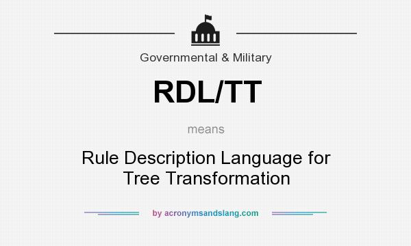 What does RDL/TT mean? It stands for Rule Description Language for Tree Transformation