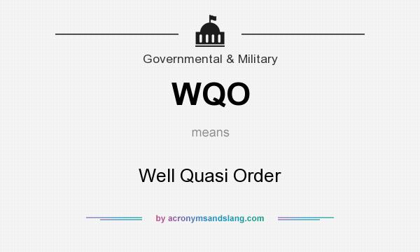 What does WQO mean? It stands for Well Quasi Order
