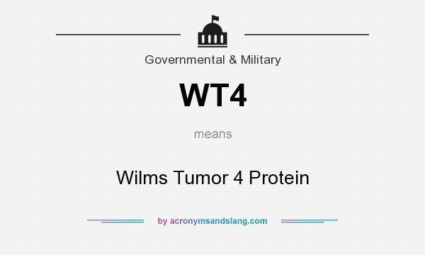 What does WT4 mean? It stands for Wilms Tumor 4 Protein