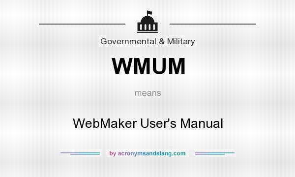 What does WMUM mean? It stands for WebMaker User`s Manual