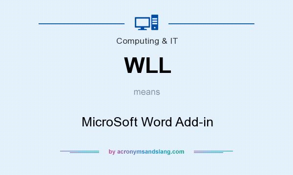 What does WLL mean? It stands for MicroSoft Word Add-in