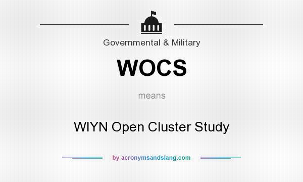 What does WOCS mean? It stands for WIYN Open Cluster Study