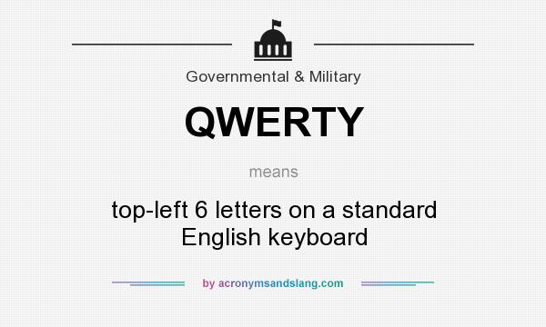 What does QWERTY mean? It stands for top-left 6 letters on a standard English keyboard