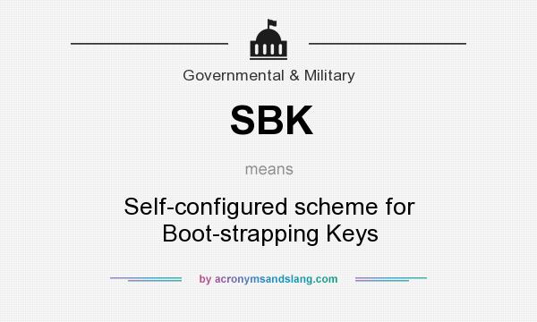 What does SBK mean? It stands for Self-configured scheme for Boot-strapping Keys