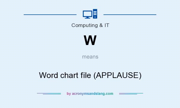 What does W mean? It stands for Word chart file (APPLAUSE)