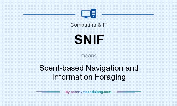 What does SNIF mean? It stands for Scent-based Navigation and Information Foraging