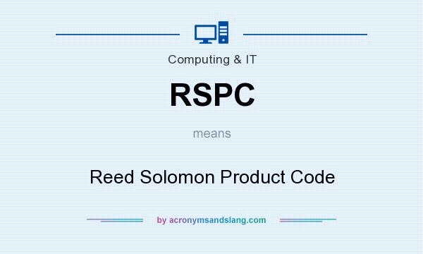 What does RSPC mean? It stands for Reed Solomon Product Code