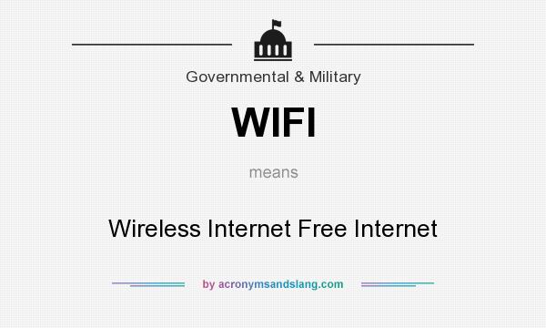 What does WIFI mean? It stands for Wireless Internet Free Internet