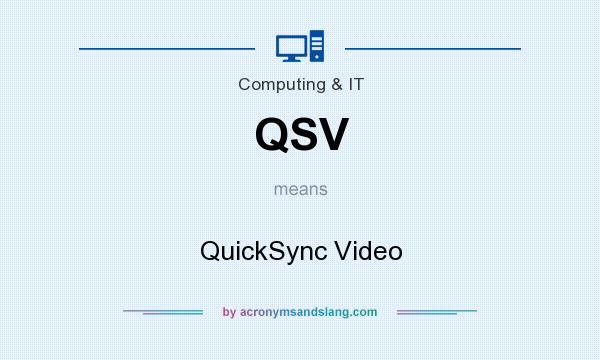 What does QSV mean? It stands for QuickSync Video