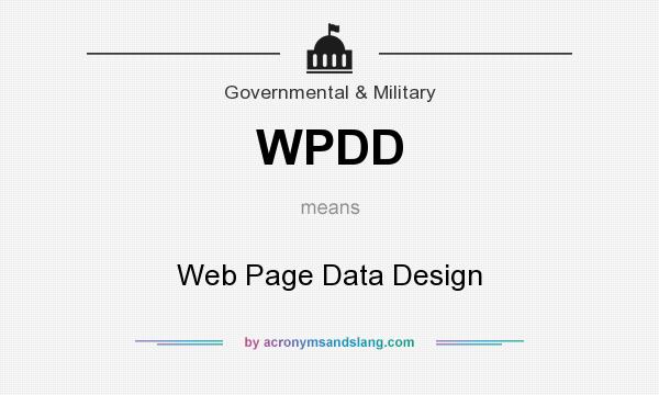 What does WPDD mean? It stands for Web Page Data Design