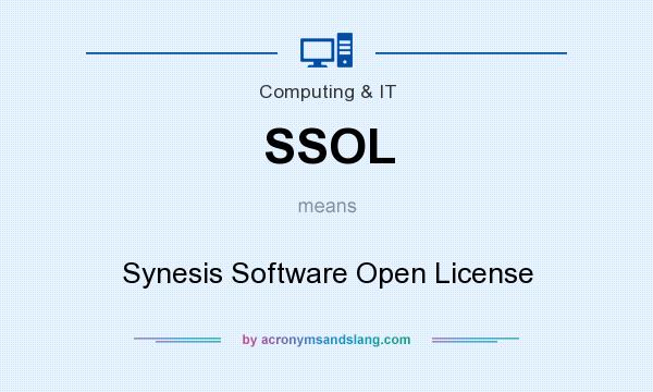 What does SSOL mean? It stands for Synesis Software Open License