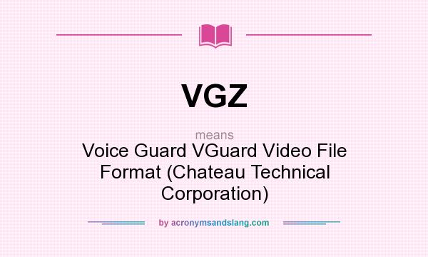 What does VGZ mean? It stands for Voice Guard VGuard Video File Format (Chateau Technical Corporation)
