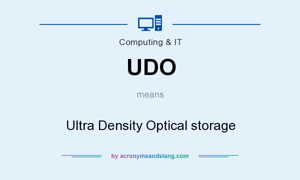 What does UDO mean? It stands for Ultra Density Optical storage