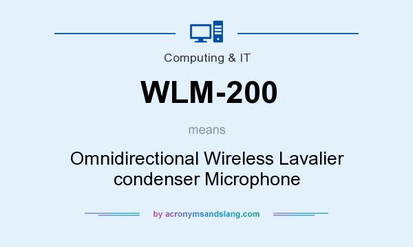 What does WLM-200 mean? It stands for Omnidirectional Wireless Lavalier condenser Microphone