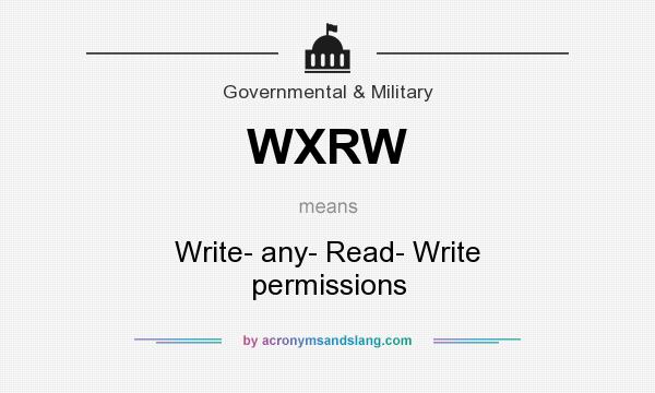 What does WXRW mean? It stands for Write- any- Read- Write permissions