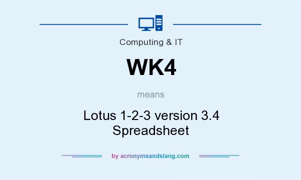 What does WK4 mean? It stands for Lotus 1-2-3 version 3.4 Spreadsheet