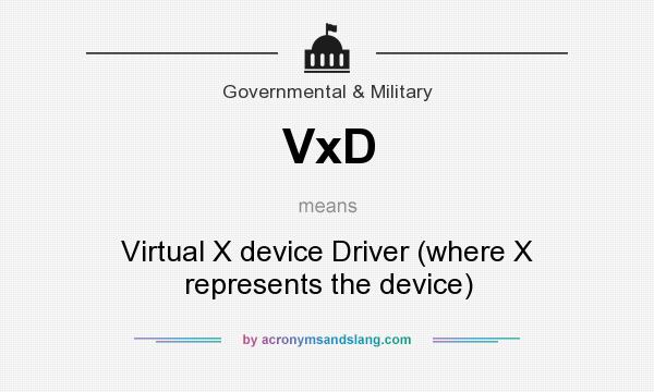 What does VxD mean? It stands for Virtual X device Driver (where X represents the device)