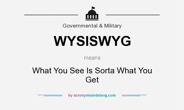 What does WYSISWYG mean? It stands for What You See Is Sorta What You Get