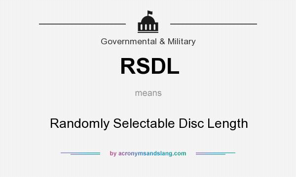 What does RSDL mean? It stands for Randomly Selectable Disc Length