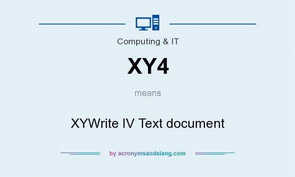What does XY4 mean? It stands for XYWrite IV Text document