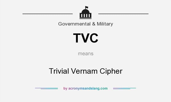 What does TVC mean? It stands for Trivial Vernam Cipher