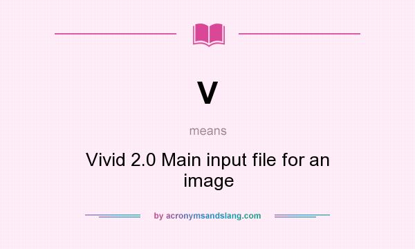 What does V mean? It stands for Vivid 2.0 Main input file for an image