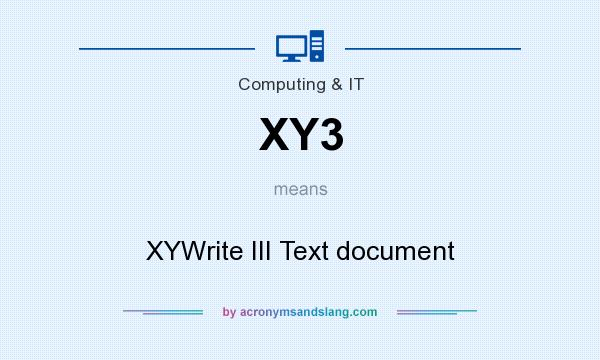 What does XY3 mean? It stands for XYWrite III Text document