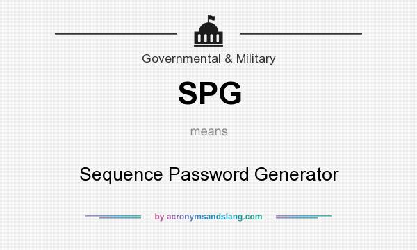 What does SPG mean? It stands for Sequence Password Generator