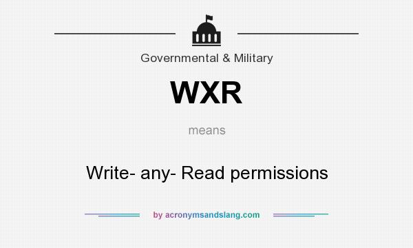 What does WXR mean? It stands for Write- any- Read permissions
