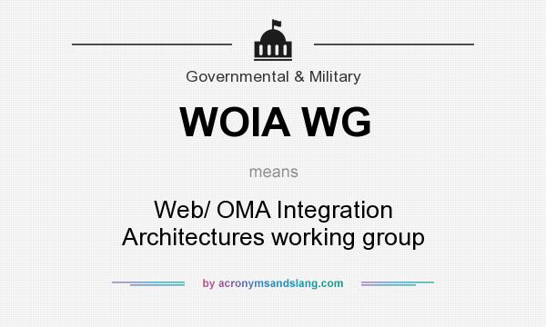 What does WOIA WG mean? It stands for Web/ OMA Integration Architectures working group