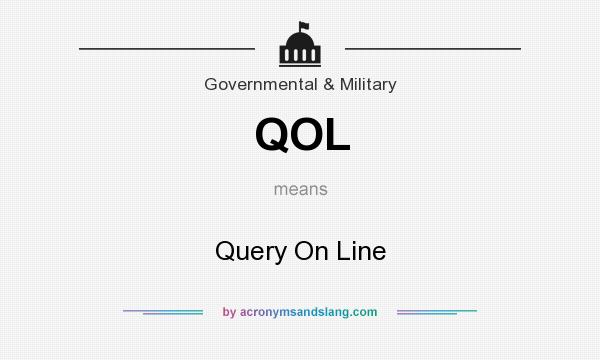 What does QOL mean? It stands for Query On Line