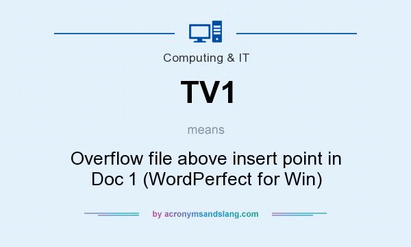 What does TV1 mean? It stands for Overflow file above insert point in Doc 1 (WordPerfect for Win)