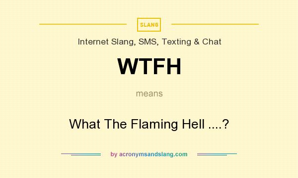What does WTFH mean? It stands for What The Flaming Hell ....?