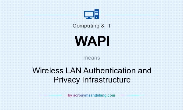 What does WAPI mean? It stands for Wireless LAN Authentication and Privacy Infrastructure