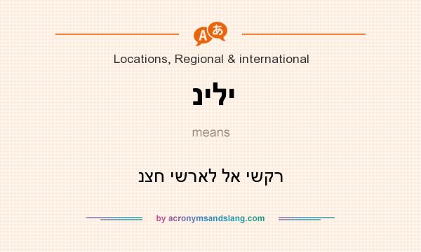 What does נילי mean? It stands for נצח ישראל לא ישקר