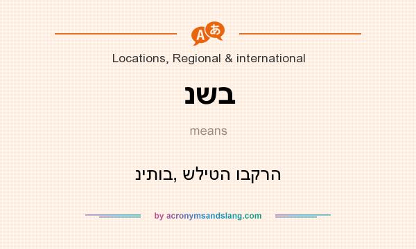 What does נשב mean? It stands for ניתוב, שליטה ובקרה