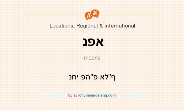 What does נפא mean? It stands for נחי פהפ אלף
