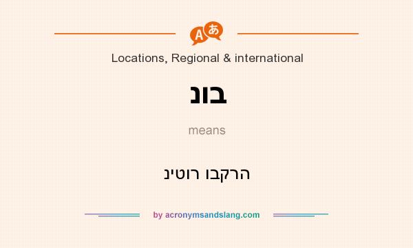 What does נוב mean? It stands for ניטור ובקרה