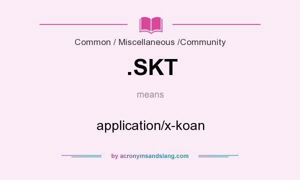 What does .SKT mean? It stands for application/x-koan