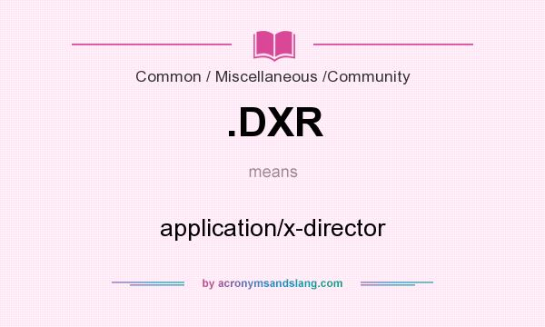 What does .DXR mean? It stands for application/x-director