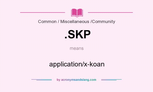 What does .SKP mean? It stands for application/x-koan