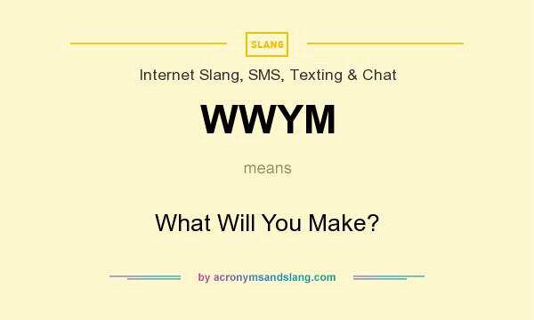 What does WWYM mean? It stands for What Will You Make?