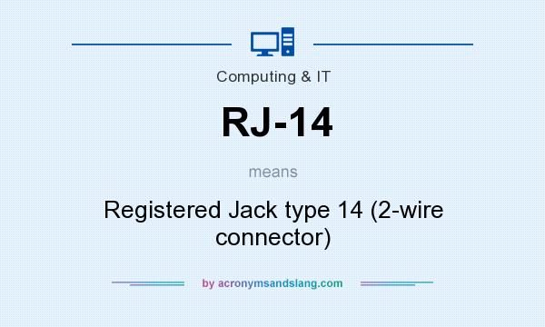 What does RJ-14 mean? It stands for Registered Jack type 14 (2-wire connector)