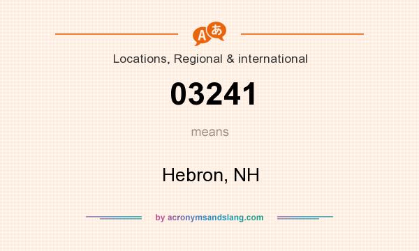 What does 03241 mean? It stands for Hebron, NH