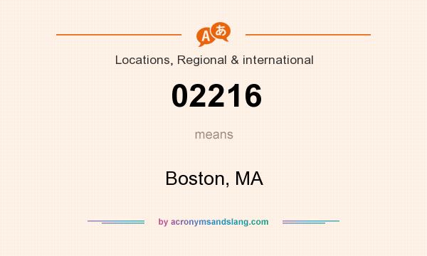 What does 02216 mean? It stands for Boston, MA