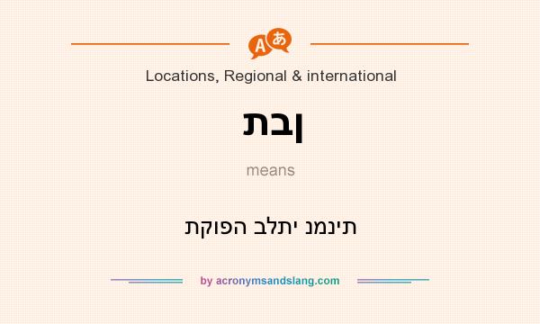 What does תבן mean? It stands for תקופה בלתי נמנית