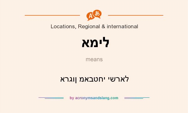 What does אמיל mean? It stands for ארגון מאבטחי ישראל