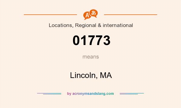 What does 01773 mean? It stands for Lincoln, MA